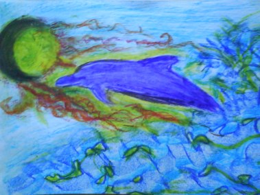 delfin en el Oceano de amor electromagneto de la Luz sonora del agua universal purificadora