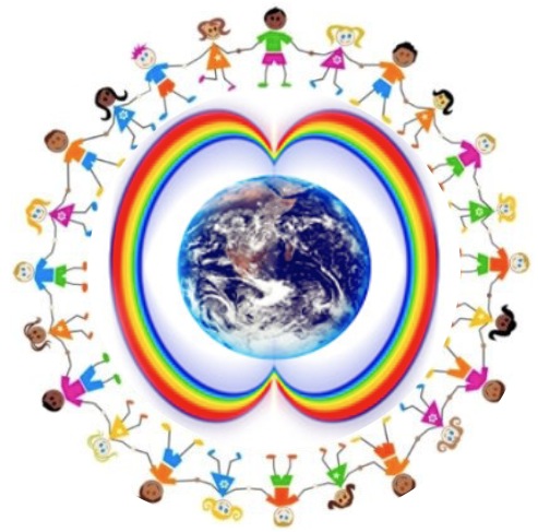 niños rodean planeta arcoiris circumpolar